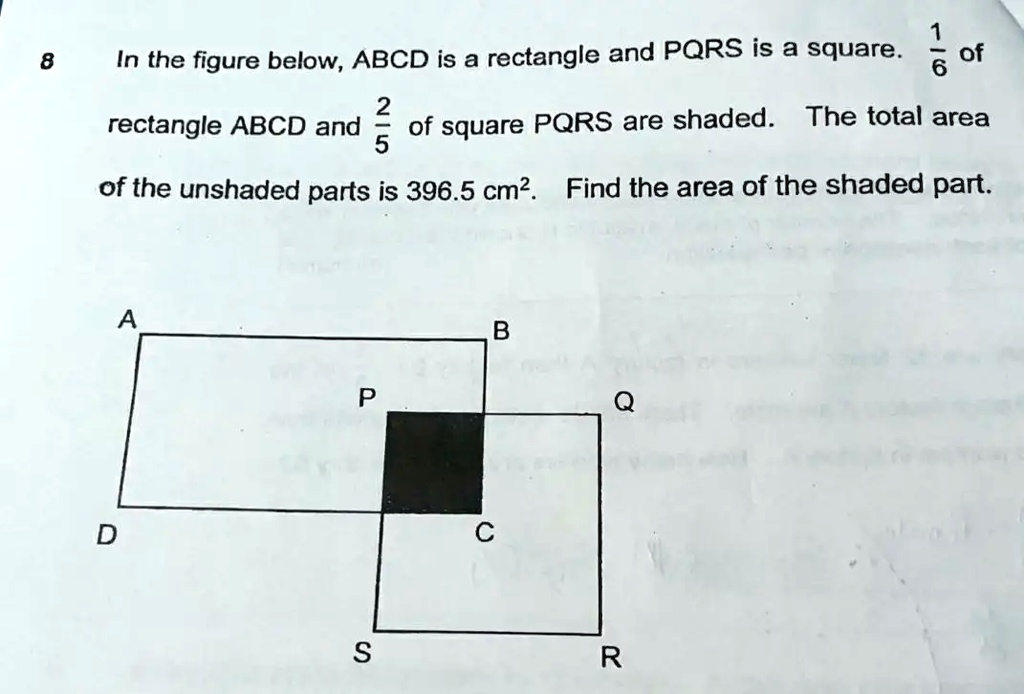 Total Abcd 8 1 In the figure below, ABCD is a rectangle and PQRS is a...