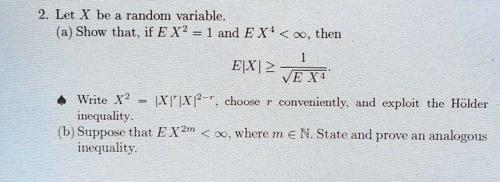 Solved Exercise \#2: Suppose we have a random variable X