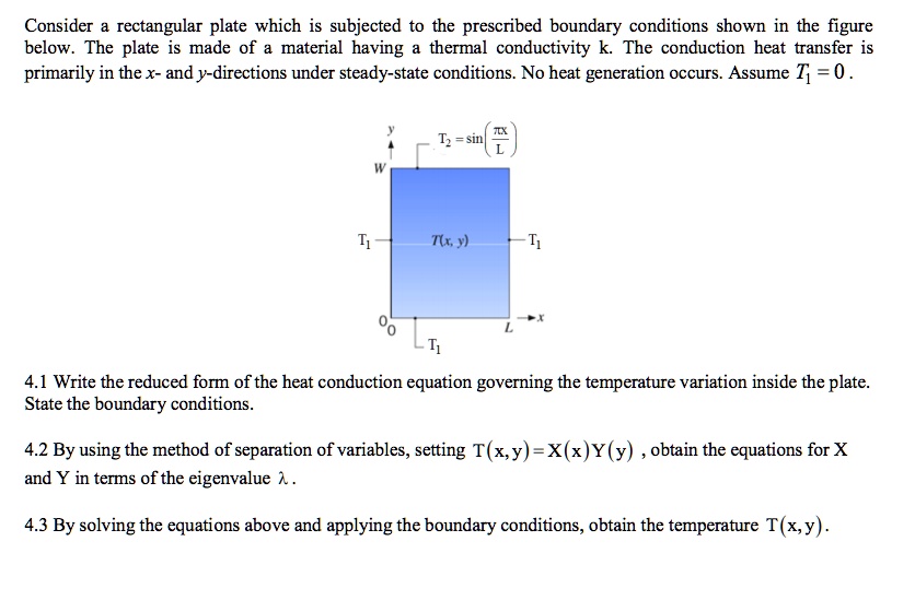 Consider a rectangular plate which is subjected to the prescribed ...