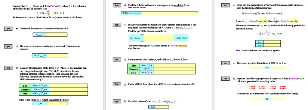 suppose that x1dotsxn are iid from paretotheta 4 where theta 0 is unknown therefore the pdf of a generic x is fxxtheta 4theta 4x5xtheta theta 0 reference the common distributions for cdf  33956