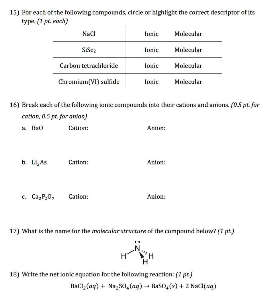 SOLVED: Can somebody please help with #15-18, thanks! 15) For each ...