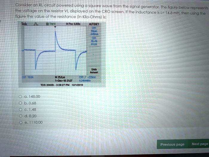 SOLVED Consider an RL circuit powered using a square wave from the