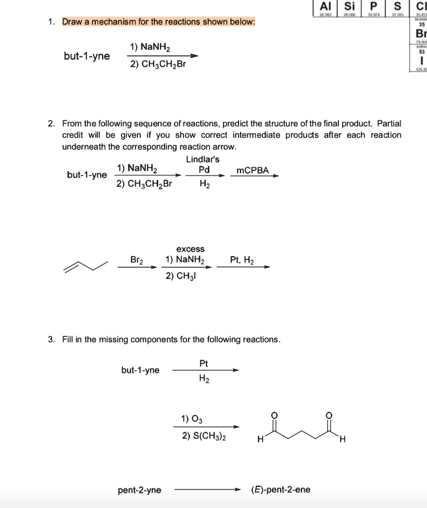 SOLVED: IV Si d S 0 Draw a mechanism for the reactions shown below ...