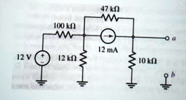 SOLVED: Find the Thevenin equivalents at terminals a-b of the circuit ...