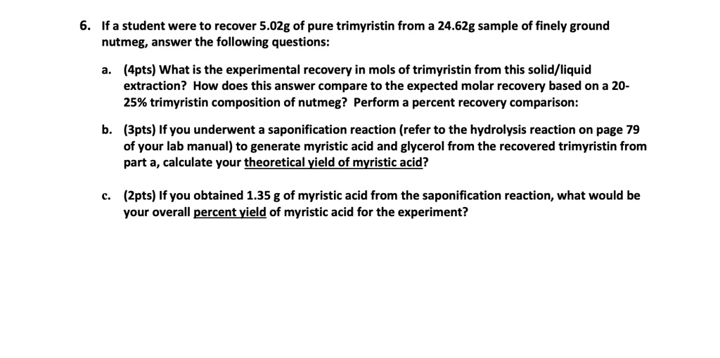 Solution, please. If a student were to recover 5.02g of pure