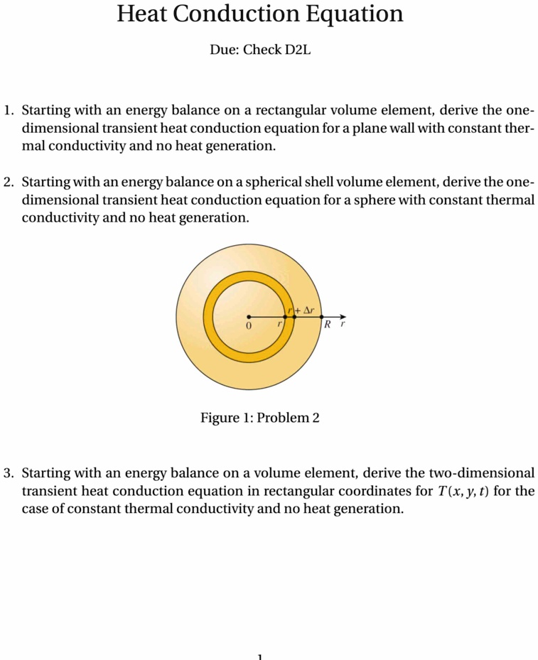 Conduction Formula Ib heat conduction equation due check d2l 1 starting with an energy ...