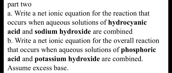 HCl And NaOH Net Ionic Equation