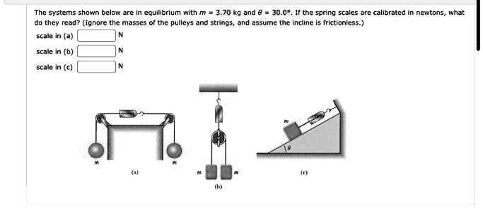 [GET ANSWER] The systems shown below are in equilibrium with m = 3.70 ...