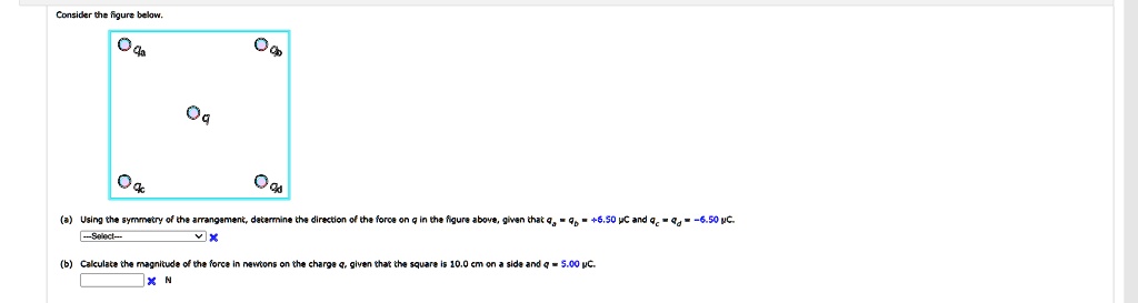 SOLVED: (a) Find the total Coulomb force (in N) on a charge of 7.00 nC ...