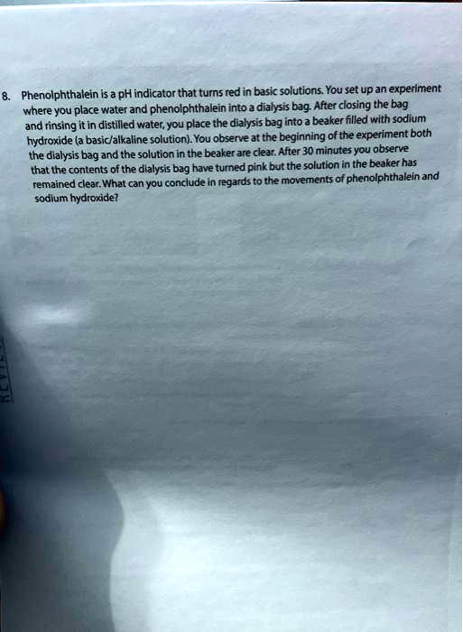SOLVED:Phenolphthalein is a pH indicator that turns red in basic ...