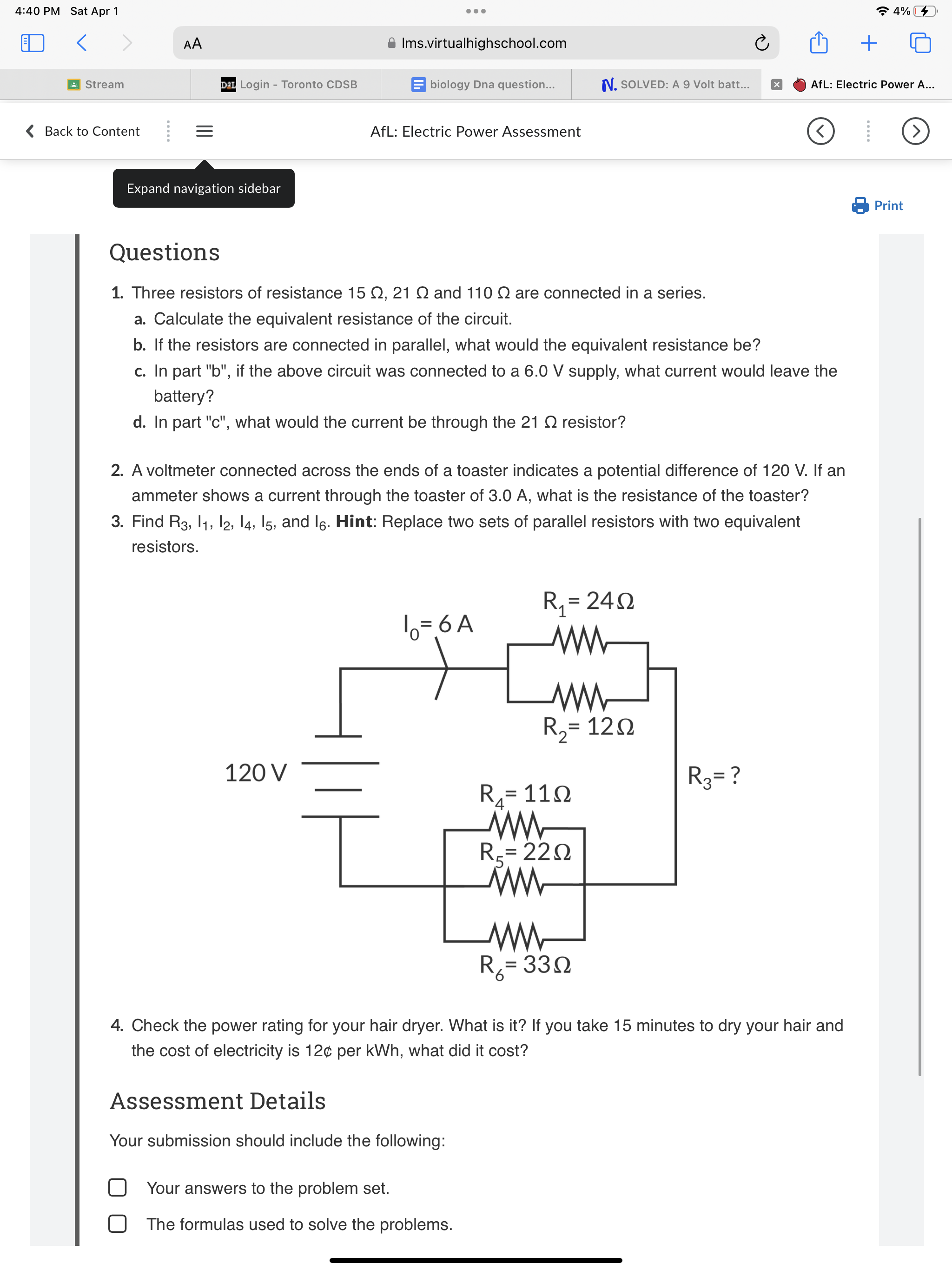 SOLVED Expand navigation sidebar Print Questions 1. Three resistors of