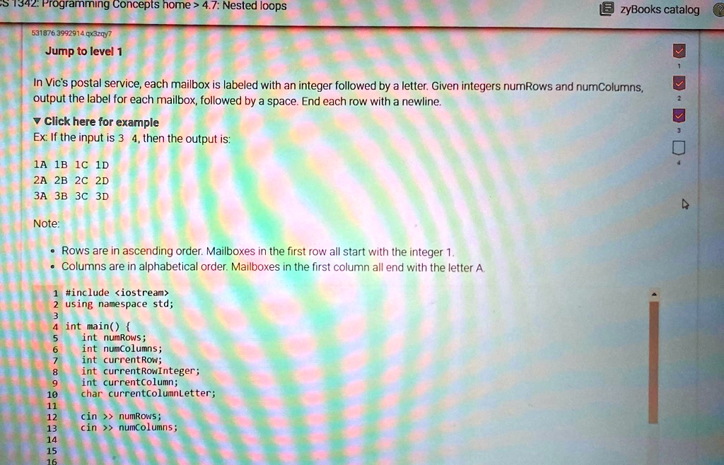 [GET ANSWER] CS 1342: Programming Concepts home > 4.7: Nested loops ...
