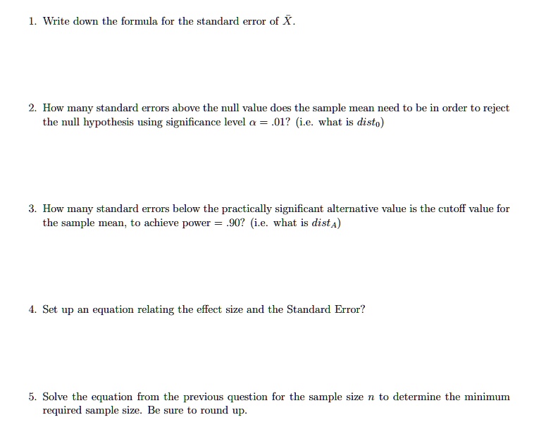 Write down the formula for the standard error of XHow… SolvedLib
