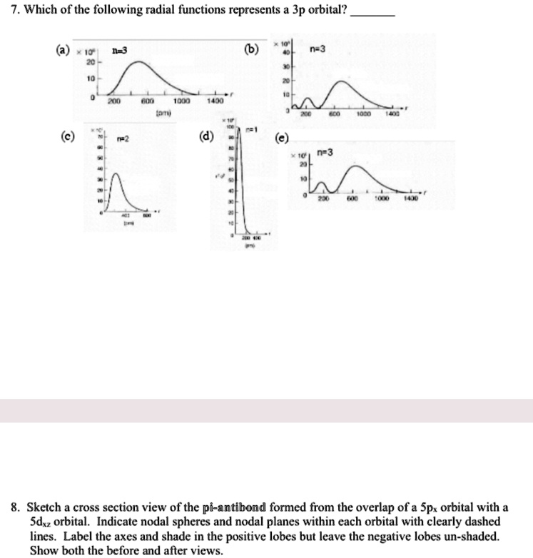 [GET ANSWER] 7. Which of the following radial functions represents a 3p ...