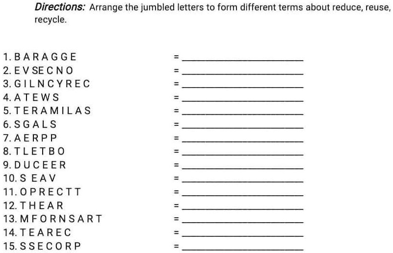 SOLVED: Please, can you help me?' Directions: Arrange the jumbled ...