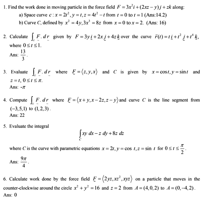 L Find The Work Done In Moving Particle In The Force Itprospt