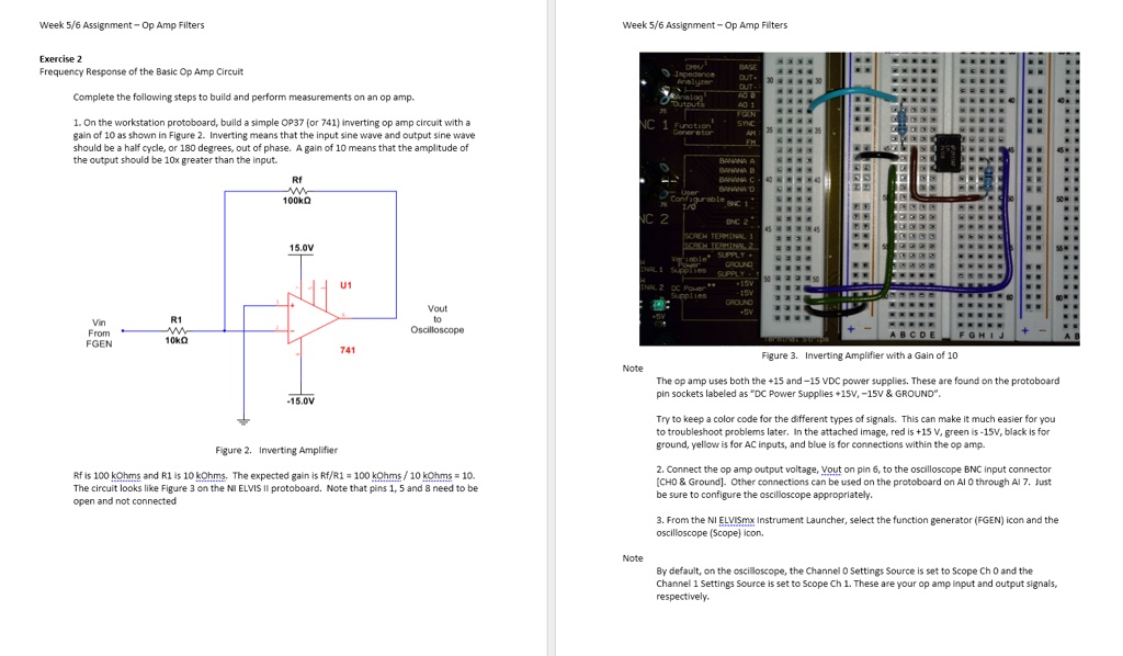 week 56 assignment op amp filters exercise 2 frequency response of the ...