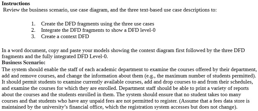 SOLVED: Instructions: Review the business scenario, use case diagram ...