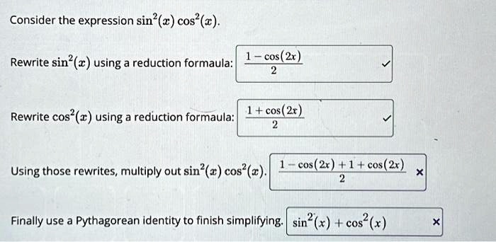 formula of 2 sin inverse x in terms of cos