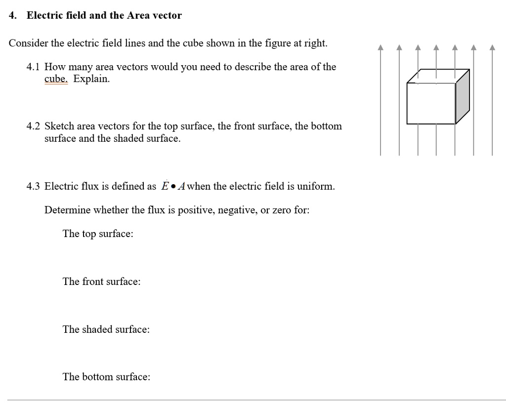SOLVED: Electric field and the Area vector Consider the electric field ...