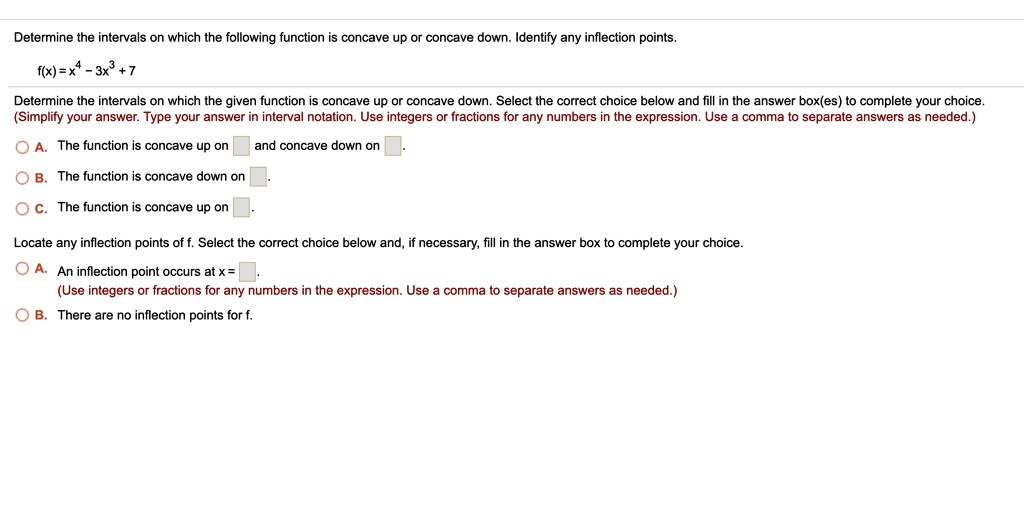 determine the intervals on which the following function is concave up ...