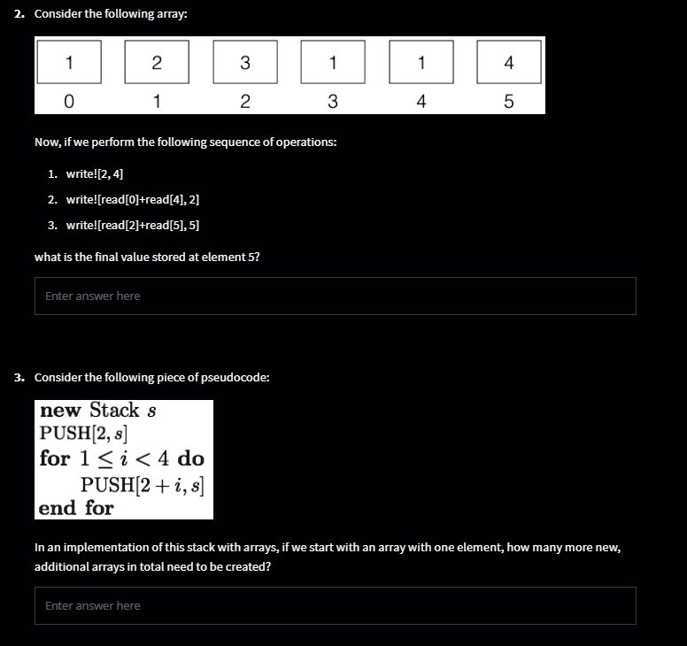 SOLVED: Consider the following array: 1 2 3 4 0 1 2 3 4 5 Now, if we ...