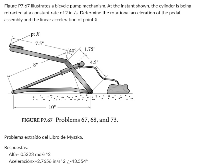 Pedal Rotation figure p767 illustrates bicycle pump mechanism at the instant shown the ...