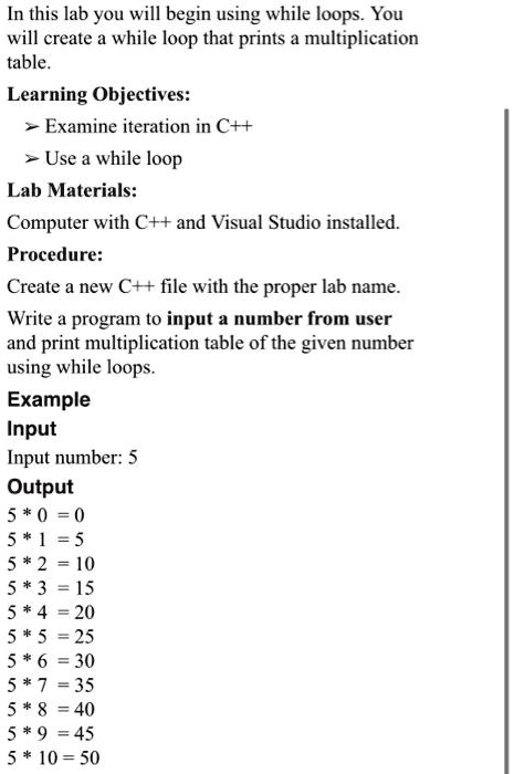 [GET ANSWER] In this lab you will begin using while loops. You will ...