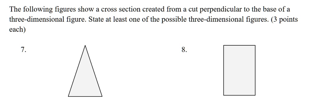 Solved The Following Figures Show A Cross Section Created From A Cut Perpendicular To The Base 0003