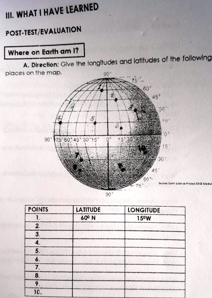 SOLVED: Give the longitudes and latitudes of the following places on ...
