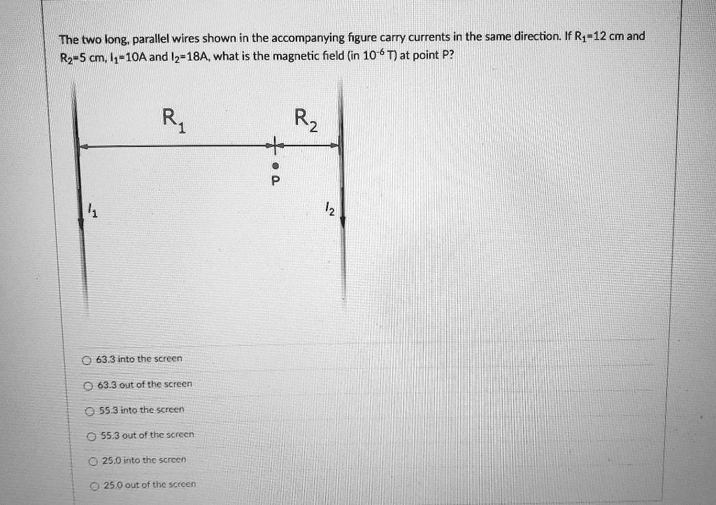 SOLVED The two long parallel wires shown in the figure