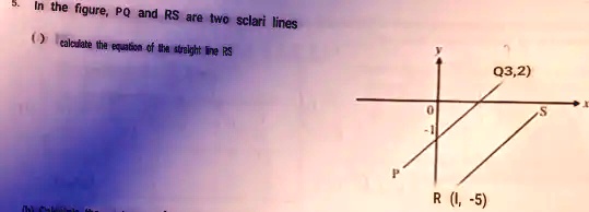 5.
In the figure, PQ and RS are two sclari lines
() calculate the equation of the straight line RS
R (1, -5)
Q(3,2)
S