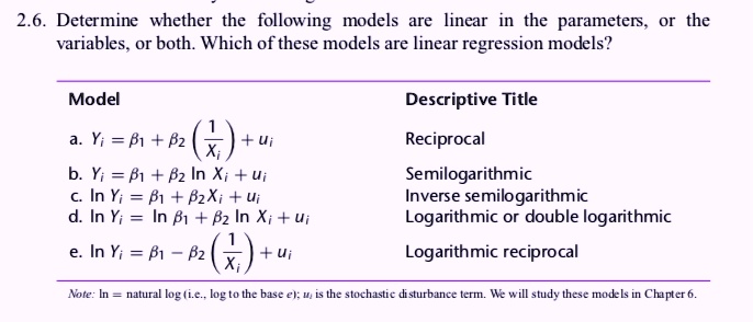 SOLVED: Help Please With Econometrics! 2.6. Determine Whether The ...