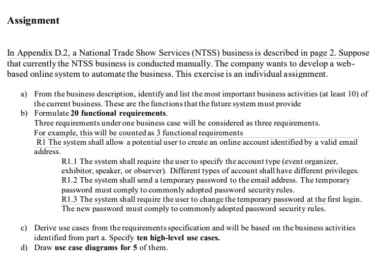 Assignment In Appendix D.2, a National Trade Show Services...