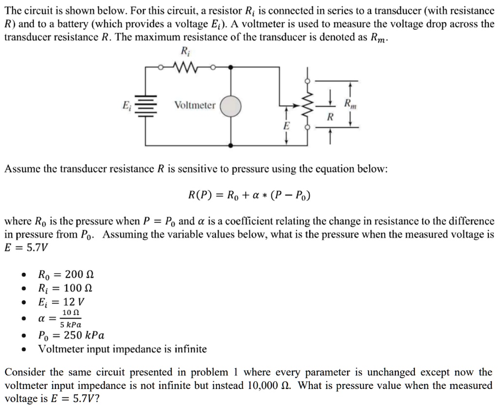 SOLVED The circuit is shown below. For this circuit, a resistor Ri is