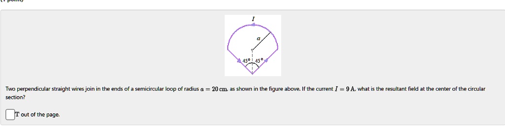 Perpendicular Loop SOLVED: Two perpendicular straight wires join at the ends of a ...