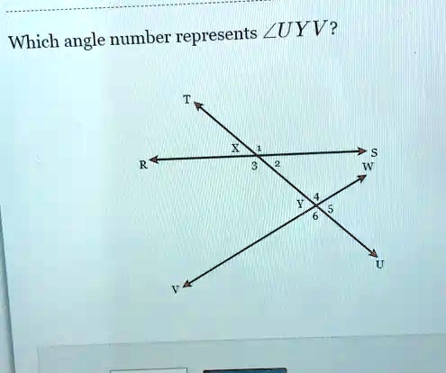 SOLVED: Which angle number represents ZUYV?