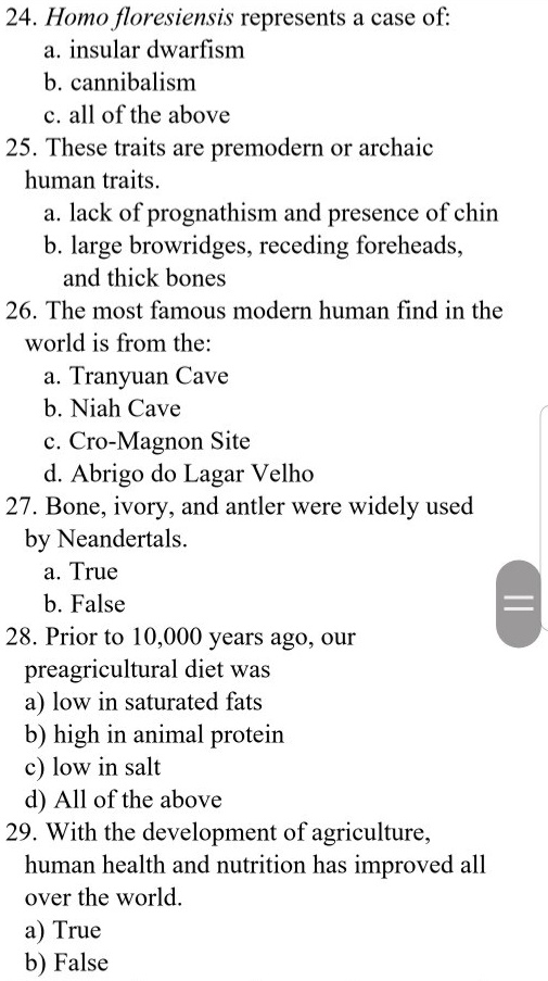 SOLVED: 24. Homo Floresiensis Represents A Case Of: A. Insular Dwarfism ...