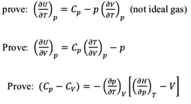 SOLVED: prove: (o4)) Cp - p (, (not ideal gas) Prove: (o4) Cp (, p ...