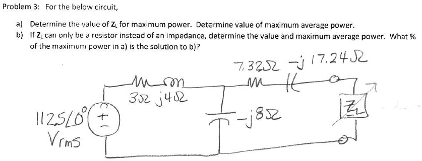 SOLVED: Problem 3: For The Below Circuit, A) Determine The Value Of Z ...