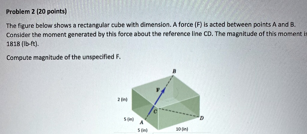 SOLVED: The figure below shows a rectangular cube with dimensions. A ...
