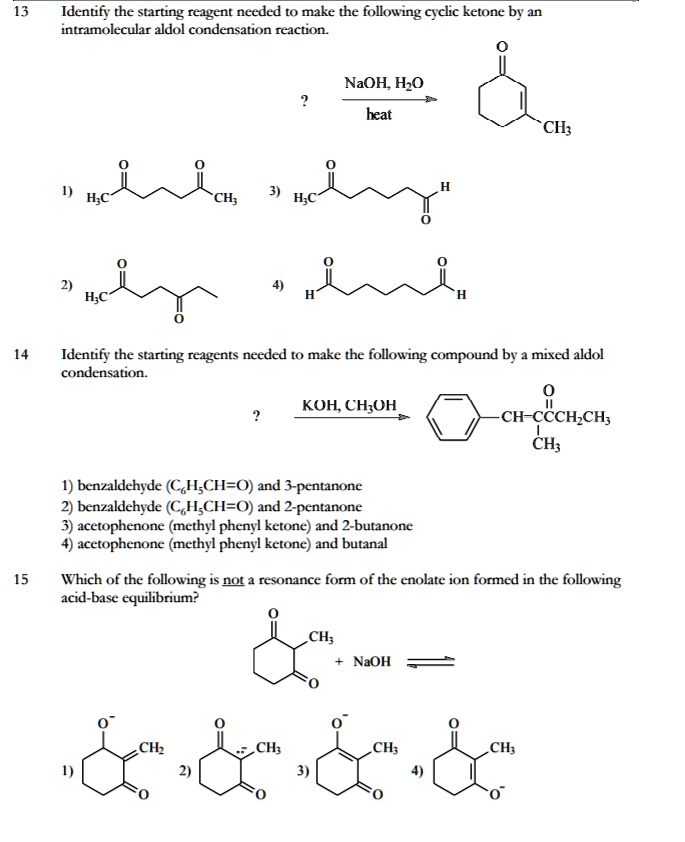 Solved Identily The Starting Reagent Needed T0 Make The Following Cyclic Ketone By An 9119