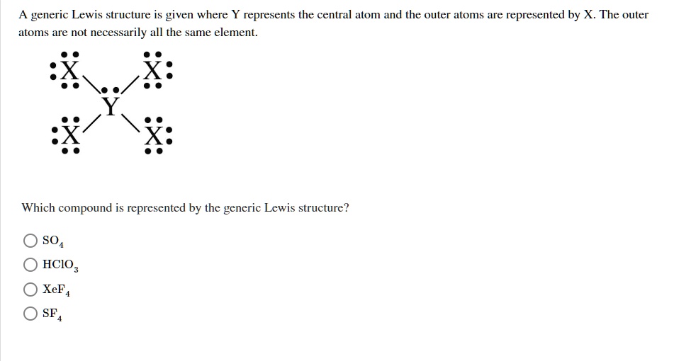 A Generic Lewis Structure Is Given Where Y Represents The Central Atom And The Outer Atoms Are 1263