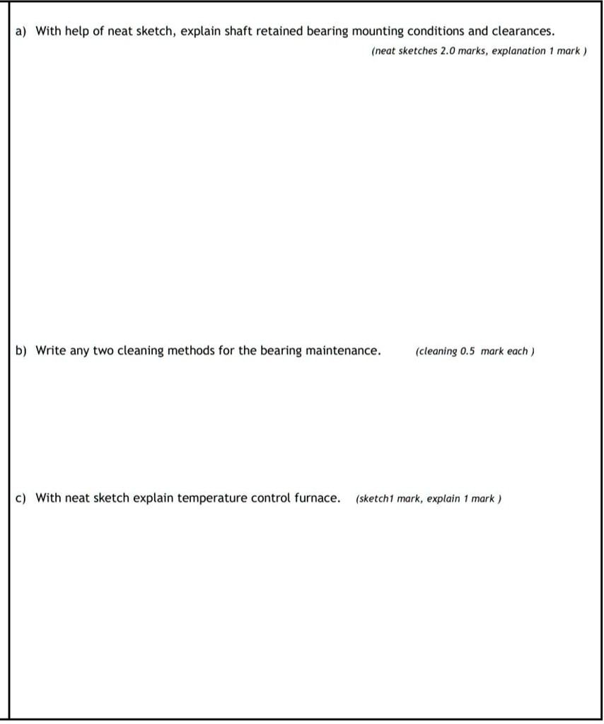 SOLVED a) With the help of a neat sketch, explain shaftretained
