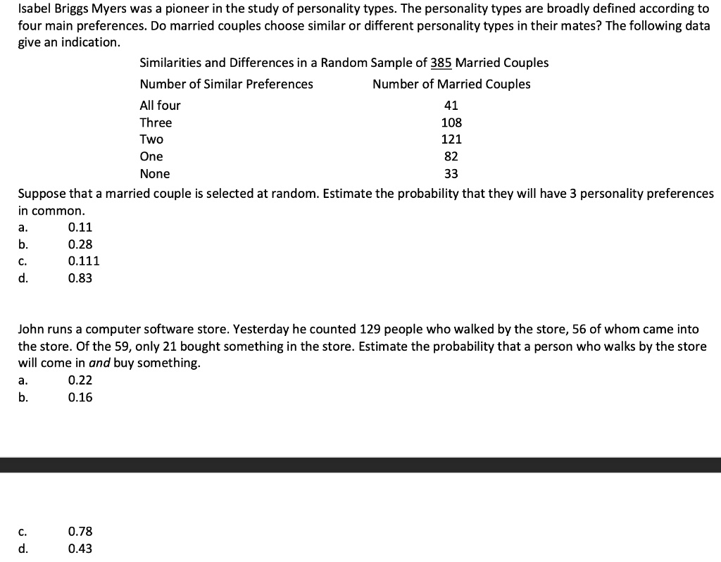SOLVED:Isabel Briggs Myers Was A Pioneer In The Study Of Personality ...