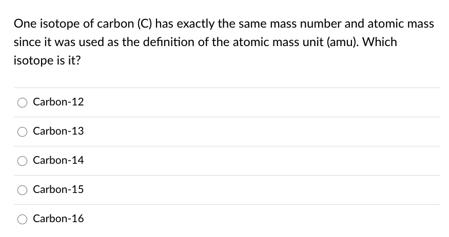 what is the atomic mass of carbon 12 isotope