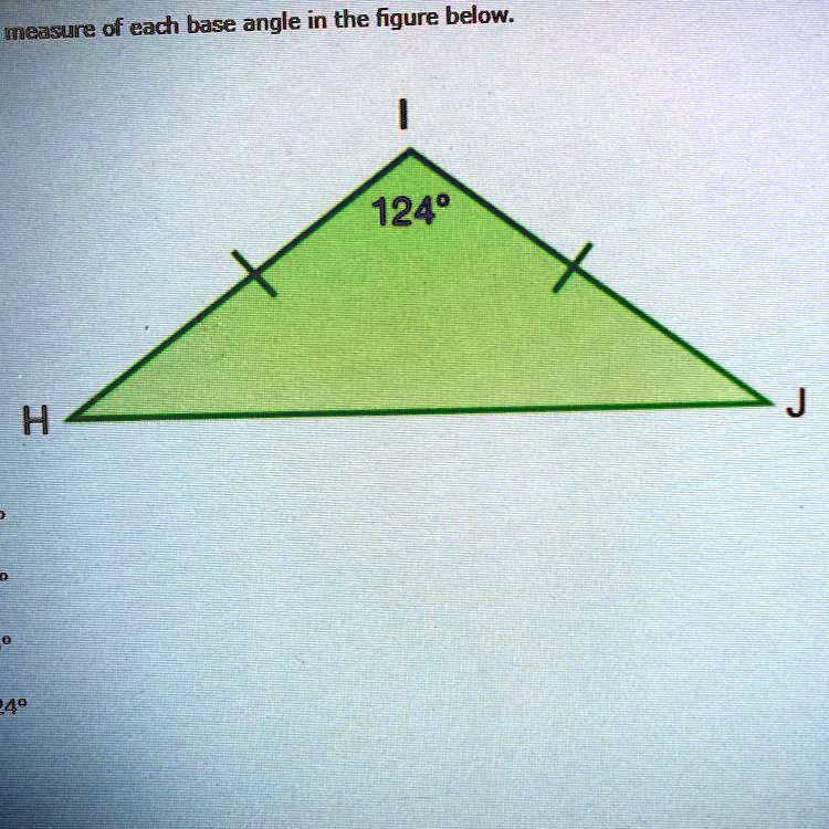 SOLVED '3. Find the measure of each base angle in the figure below A