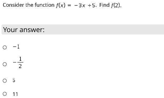 helppppppppppp please consider the function fx 3x 5 find f2 your answer 7 2 98188