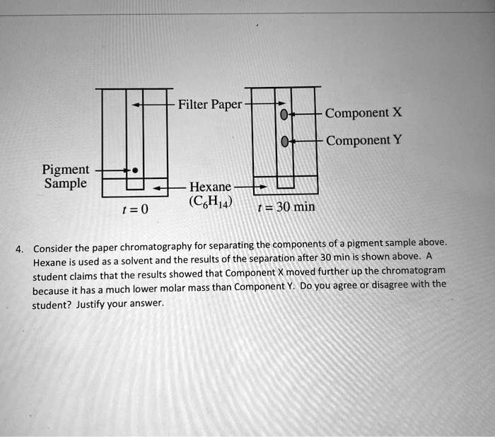 SOLVED Filter Paper Component X Component Y Pigment Sample Hexane
