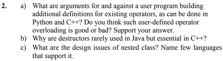 Answered: 2. Implement operator overloading.…